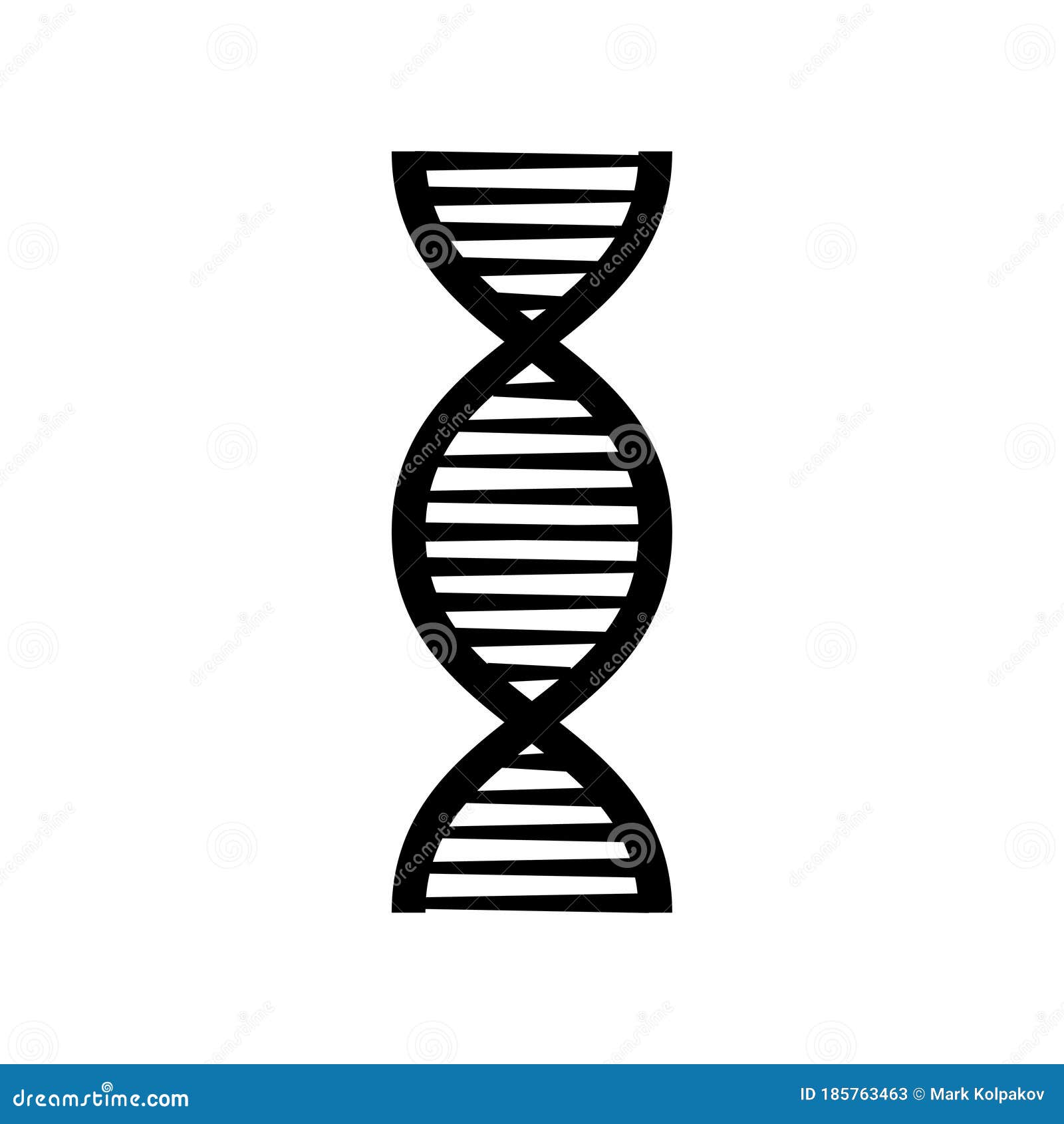 DNA Black Structure Molecule, Chromosome Icon. Isolated Vector in Flat ...