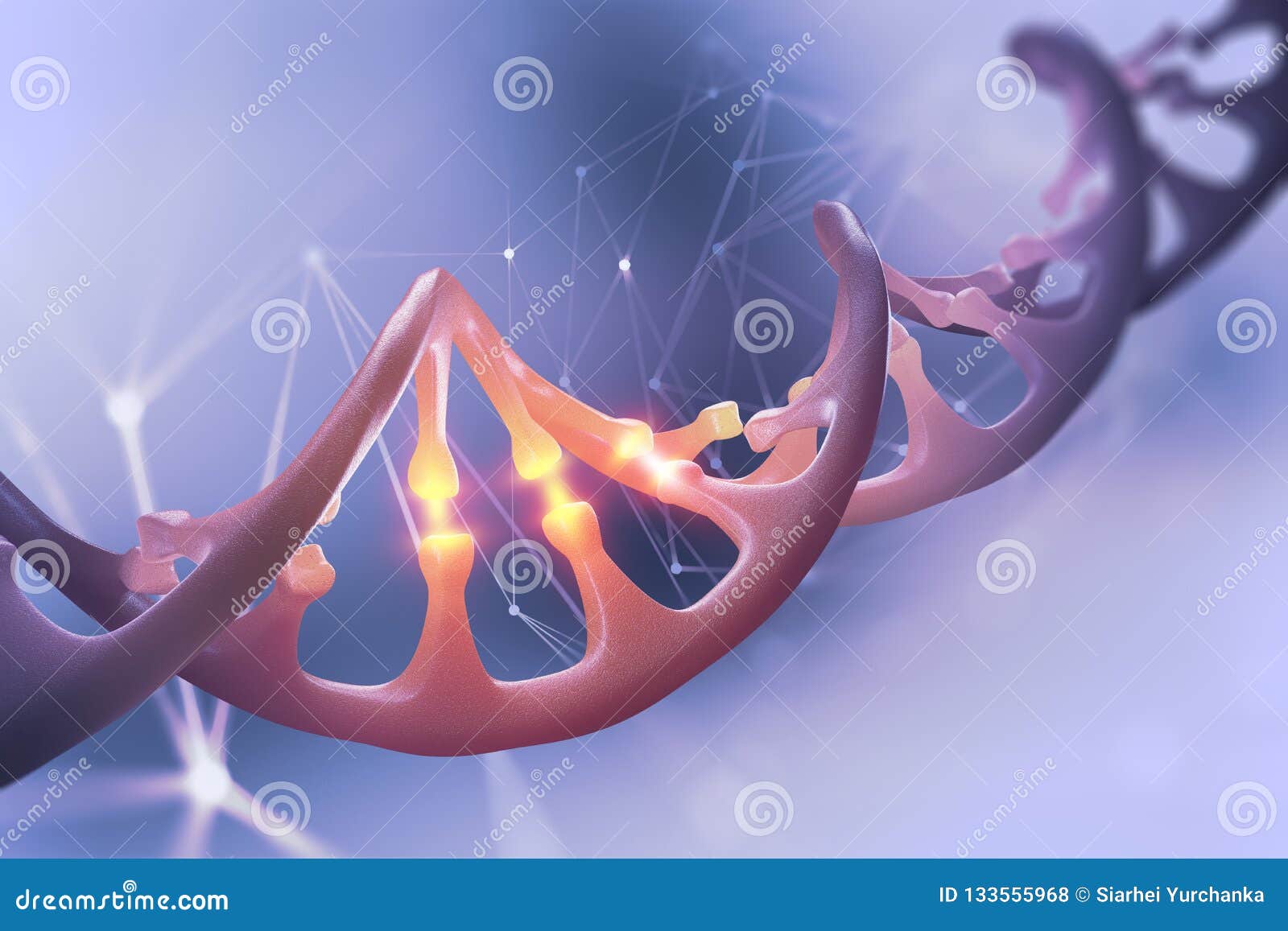 dna 3d . decoding genome sequence. scientific studies of structure of dna molecule. helix decomposing