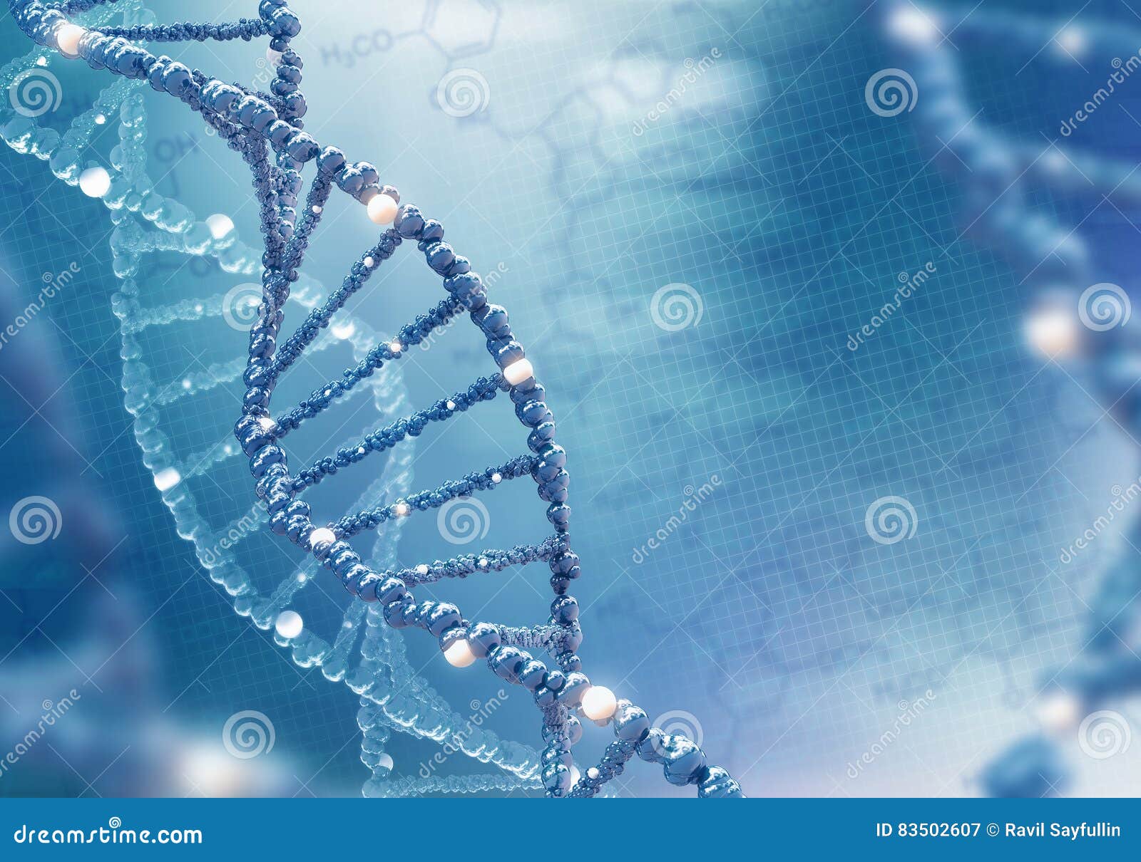 dna helix on the colored background