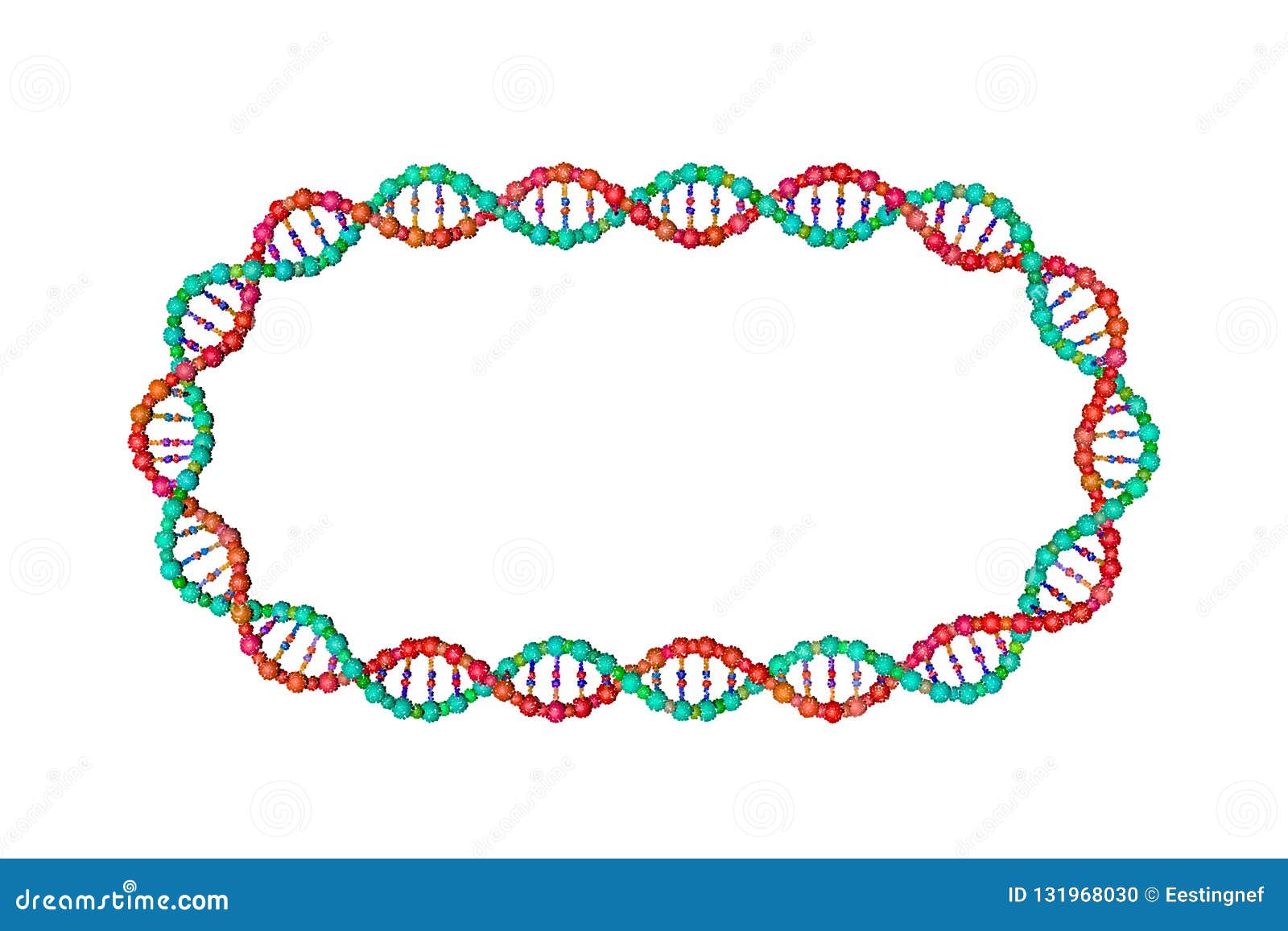 DNA Strand Frame. Isolated On White Background. Vector Illustration