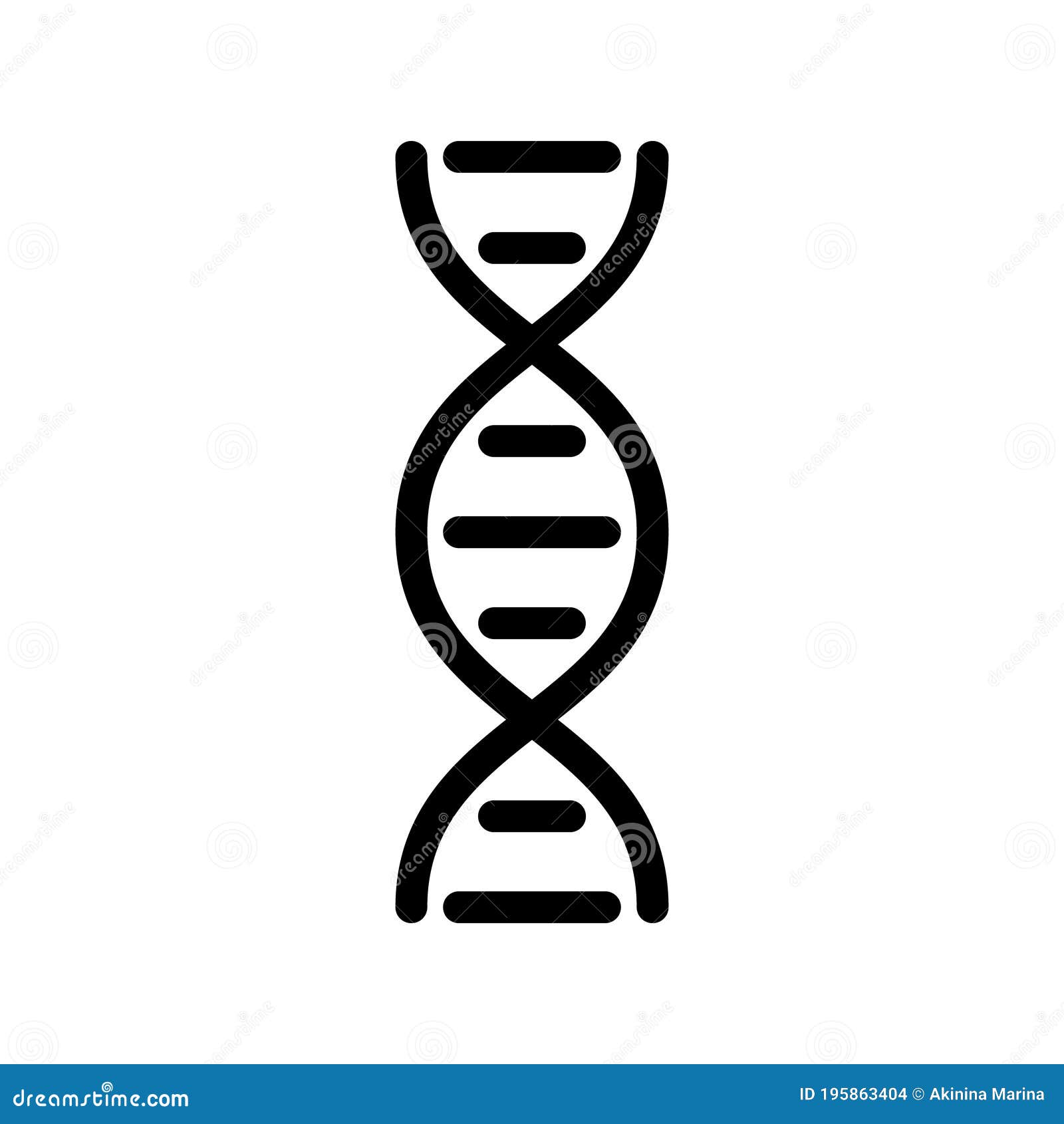 DNA Strand Silhouette Icon. Outline Human Molecule Pictogram. Black ...
