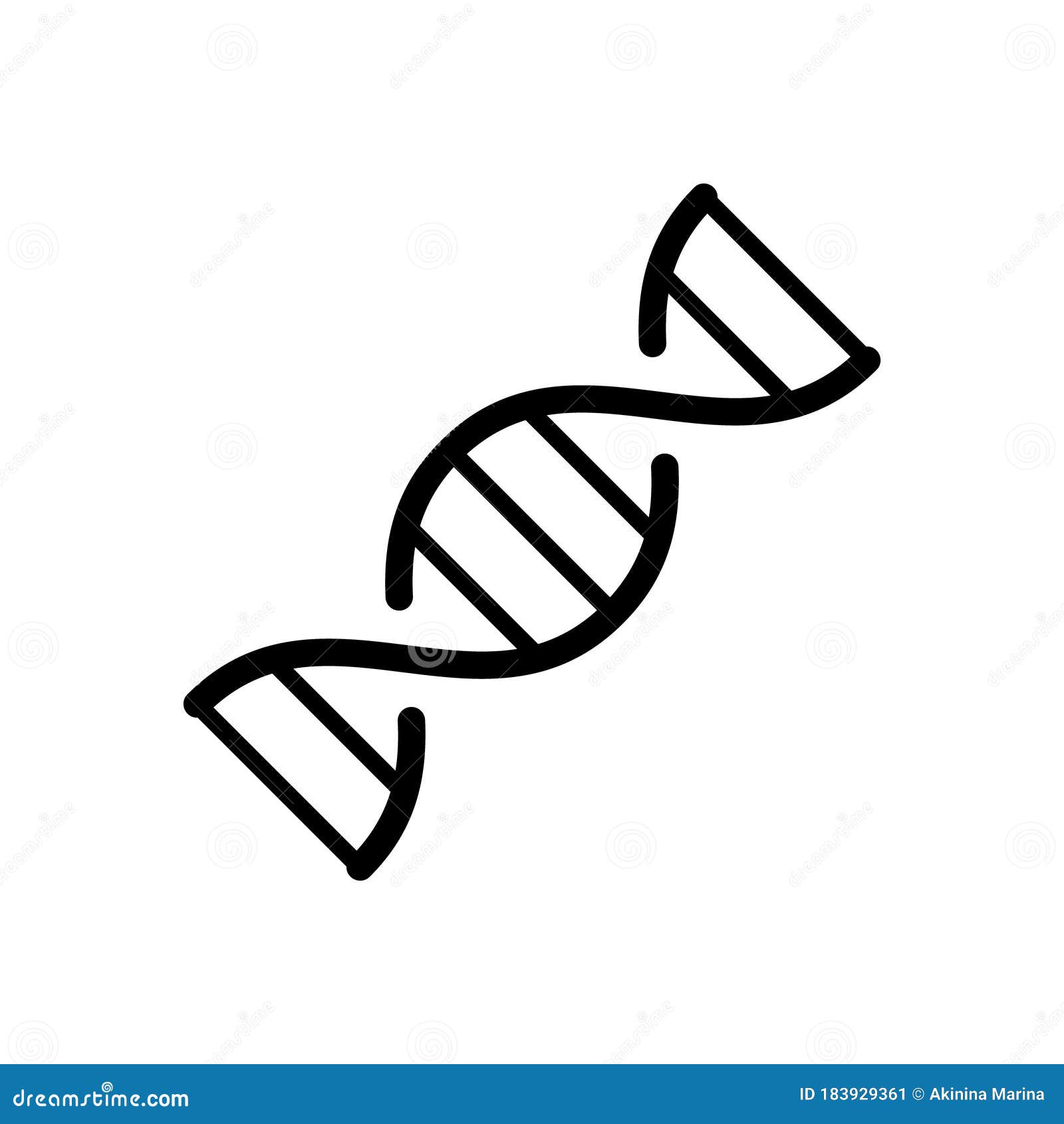 DNA Structure Icon. Linear Molecule Logo. Black Cartoon Illustration of  Gene, Biology, Evolution, Genetics Stock Vector - Illustration of gene,  human: 183929361