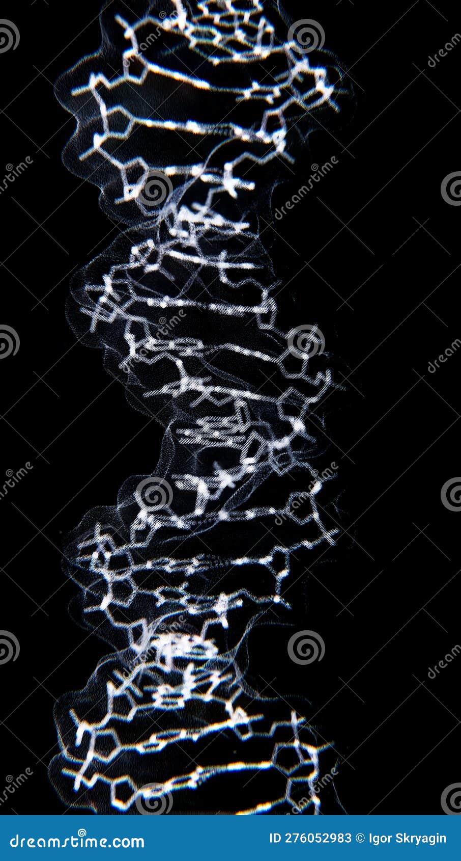 dna structure  on bleck background. 3d 