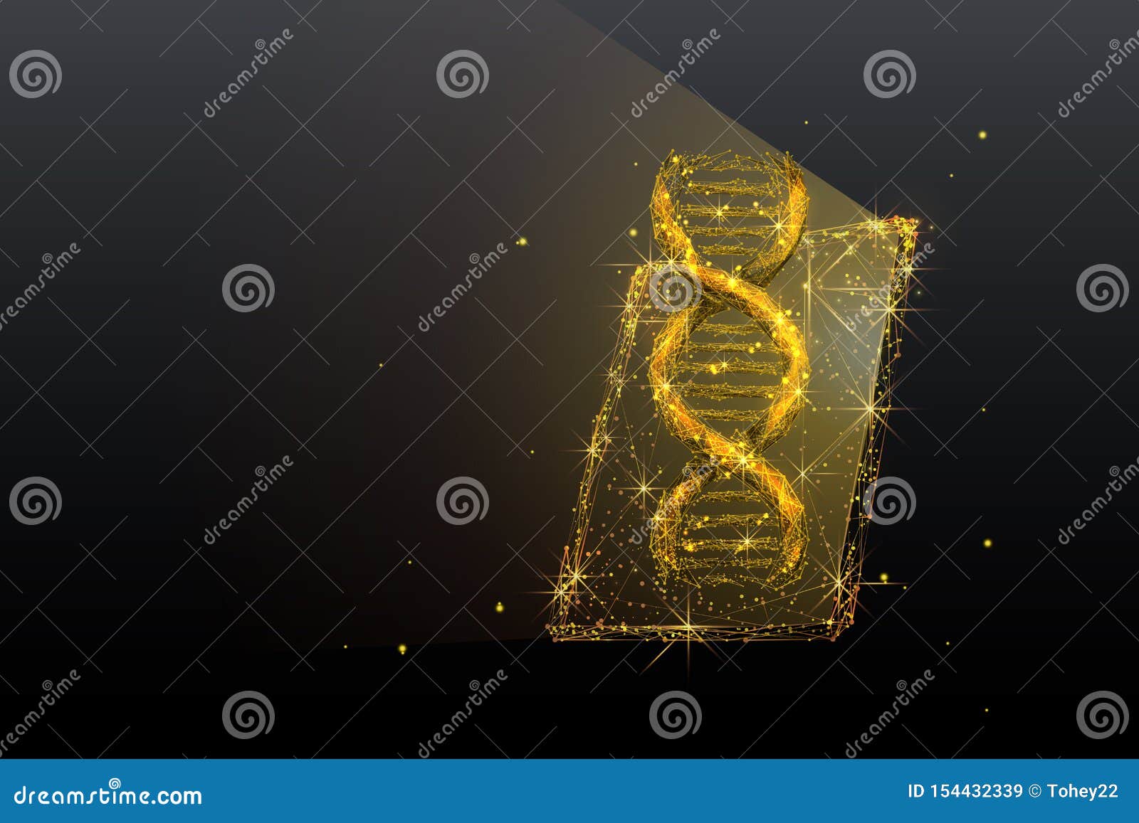 Science, Gold Metal Biotechnology Low Poly Wireframe