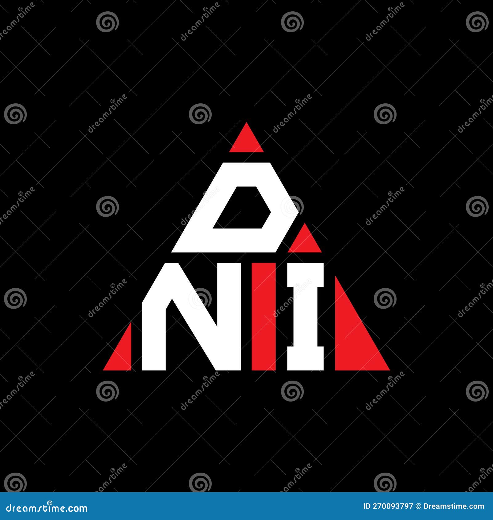 dni triangle letter logo  with triangle . dni triangle logo  monogram. dni triangle  logo template with red