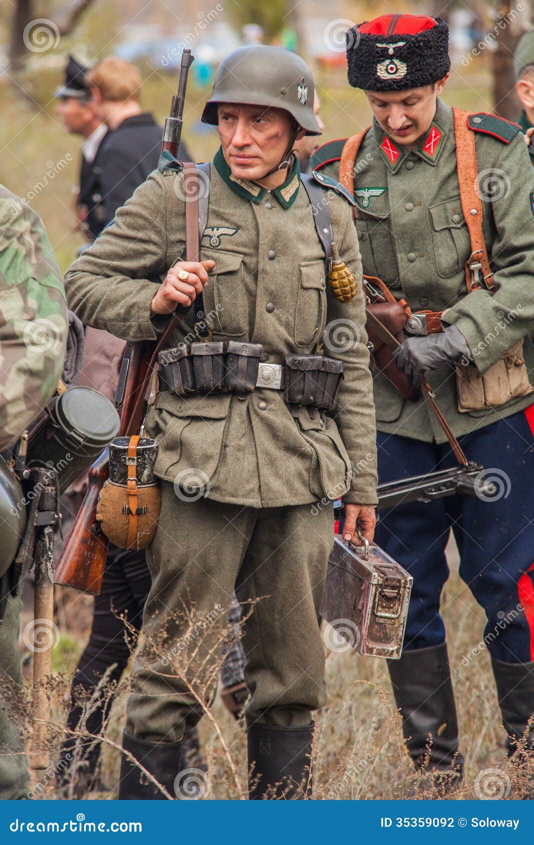 DNIPRODZERZHYNSK, UKRAINE - OCTOBER 26 : Member Historical Reenactment ...