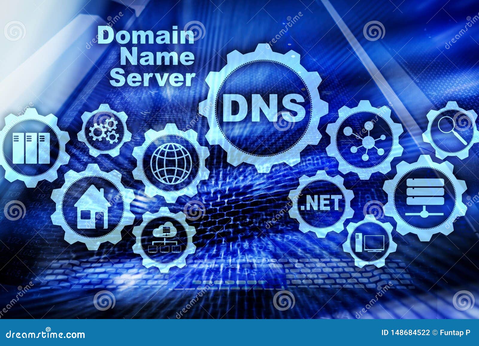 dns. domain name system. network web communication. internet and digital technology concept