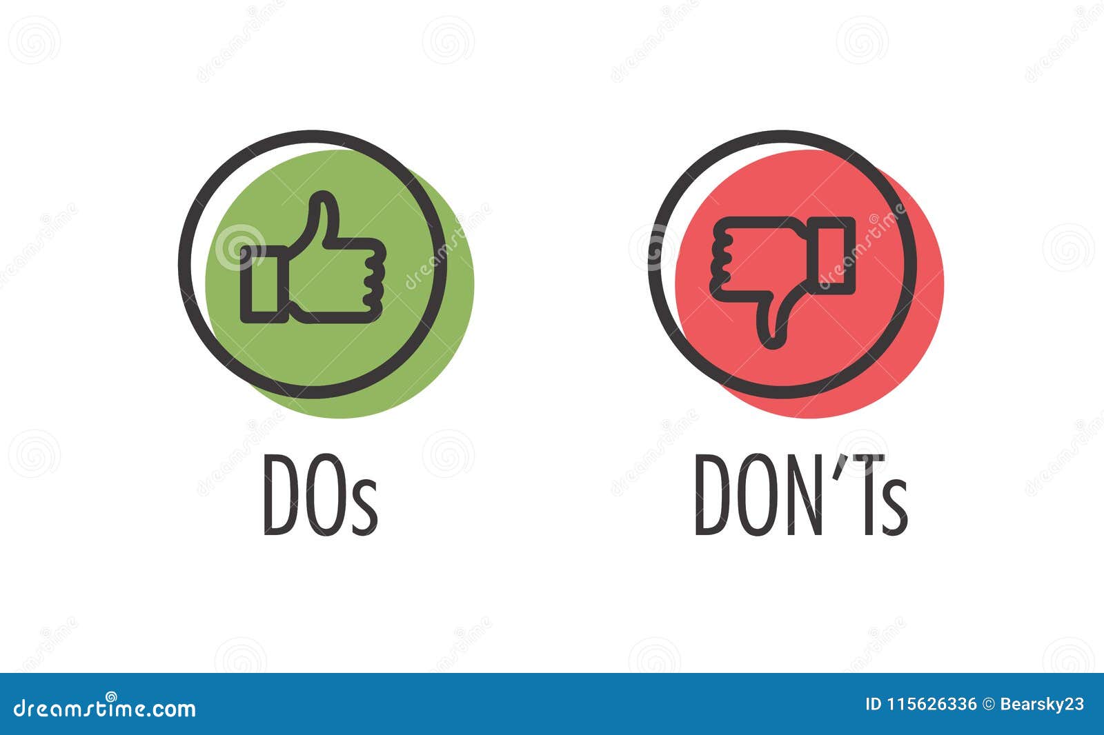 do and don`t or like and unlike icons w positive and negative sy