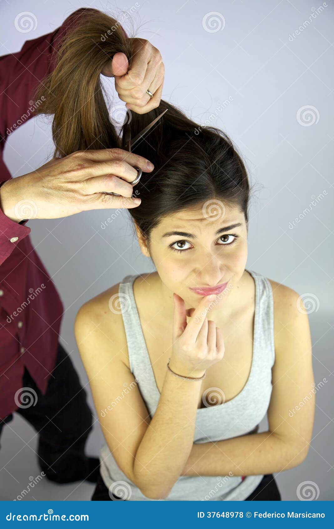 Do I Want To Cut My Long Hair? Stock Photo - Image of isolated, fresh:  37648978