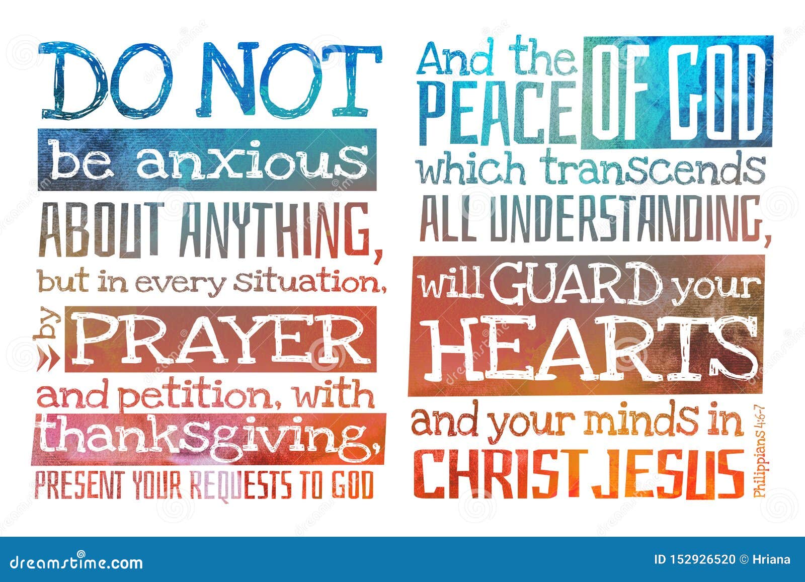 Do Not Be Anxious Anything Philippians 4 6 Poster Bible Text Quotation ...