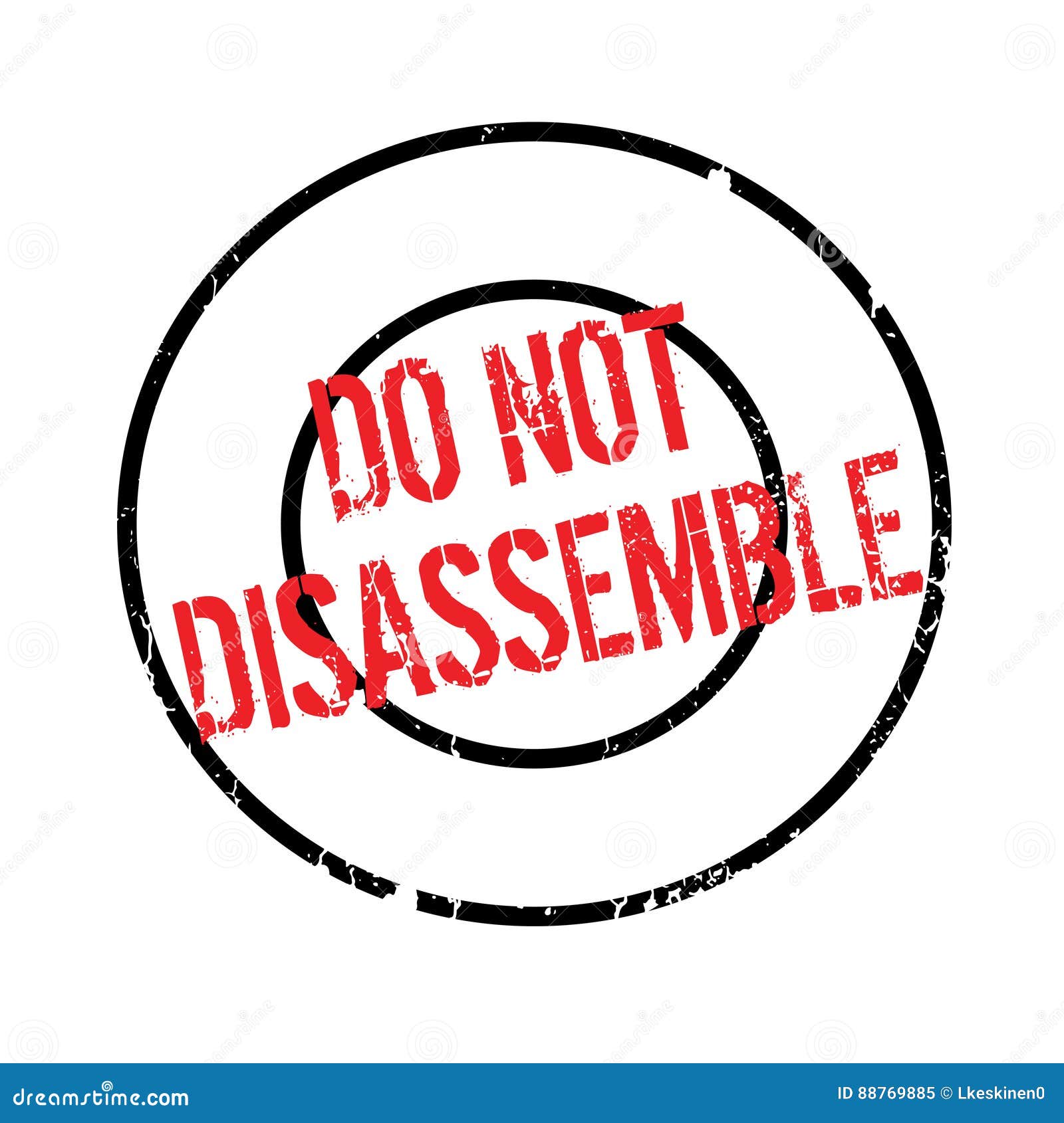 do not disassemble rubber stamp