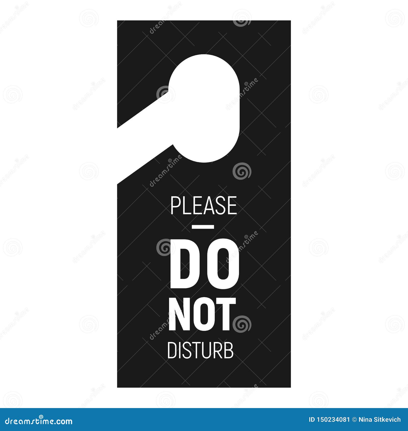 Download Do Not Disturb Door Tag Icon, Simple Style Stock Vector ...