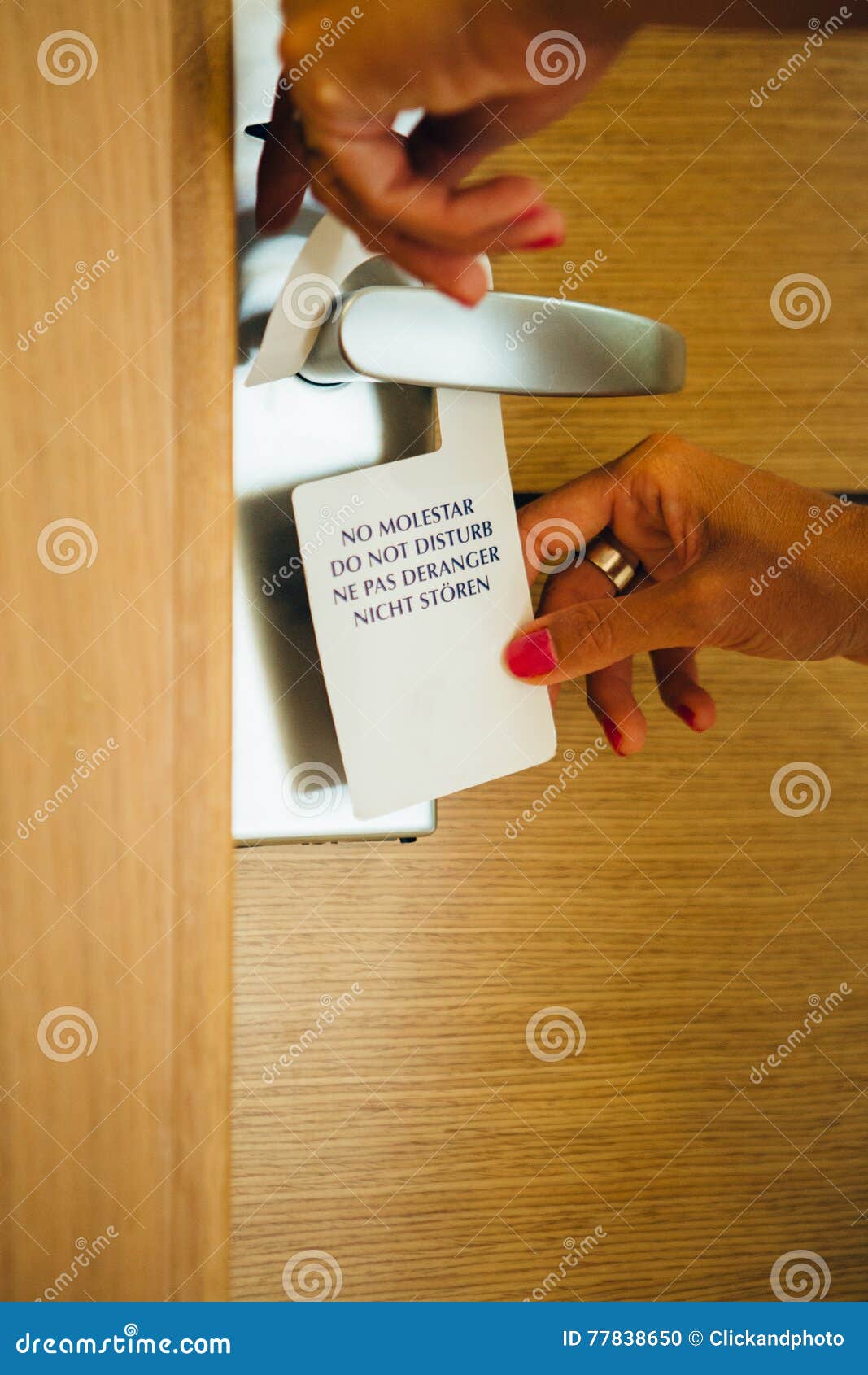 Do Not Disturb Sign On Door Handle Stock Photo Image Of Wood