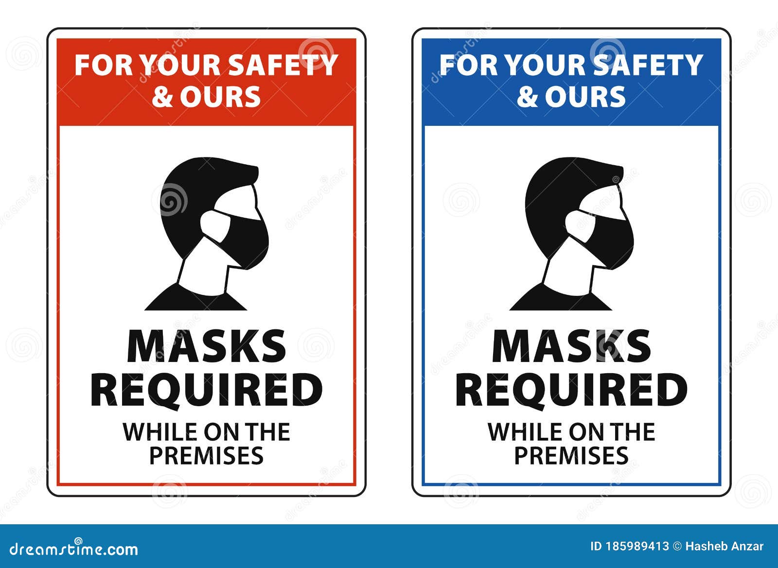 Notice Face Masks Required Sign Vector Face Covering Sign Stock Vector Illustration Of Coverings Covid