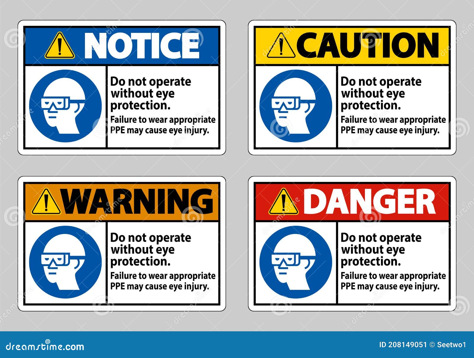 Do Not Enter without Wearing Eye Protection,Vision Damage Can Result