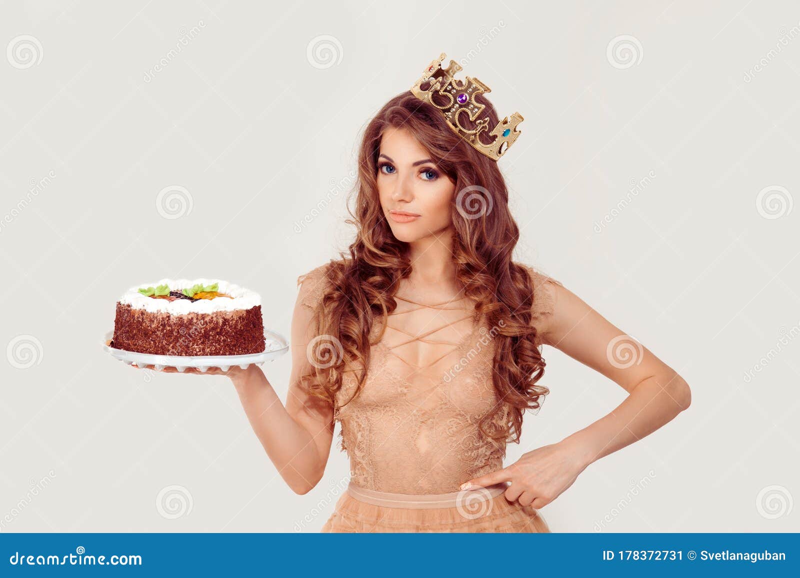 naked girl with birthday cake photo