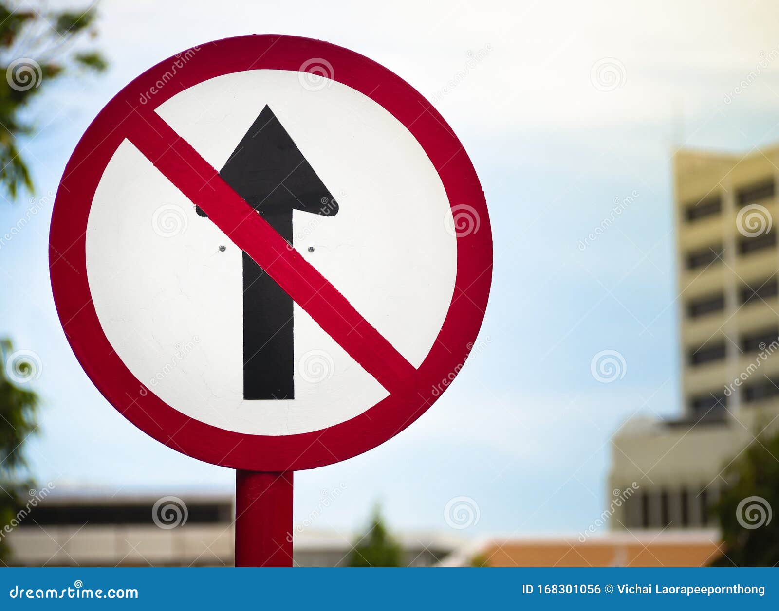 Close Up Of Black Arrow In Red Circle Sign For Don T Drive Pass Stock Photo Image Of Passengers Arrow