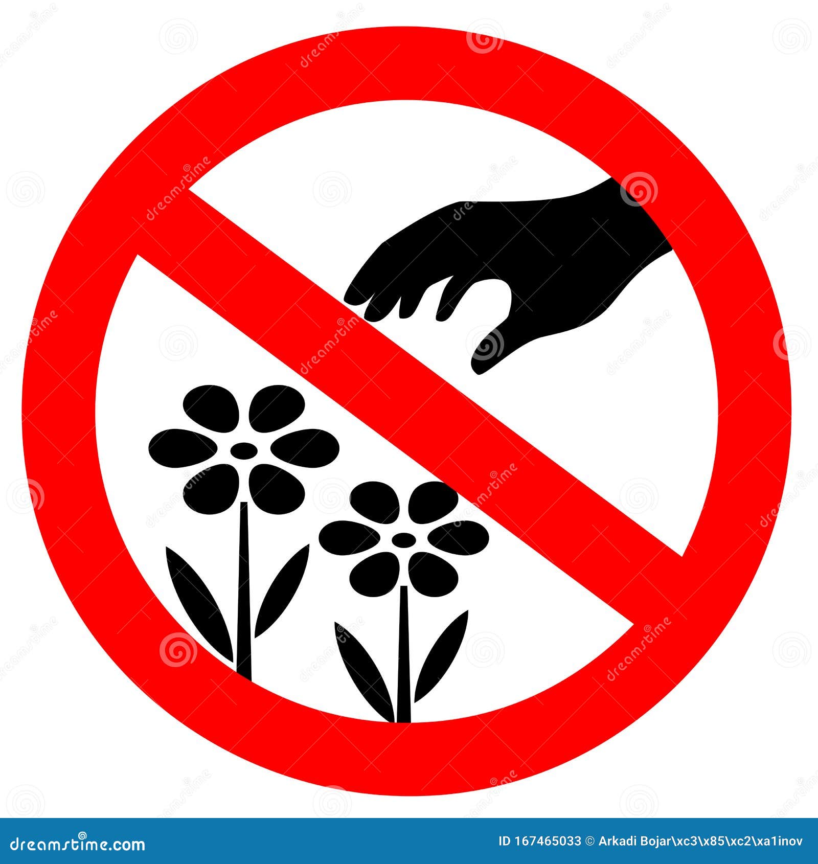 do not pluck flowers  sign