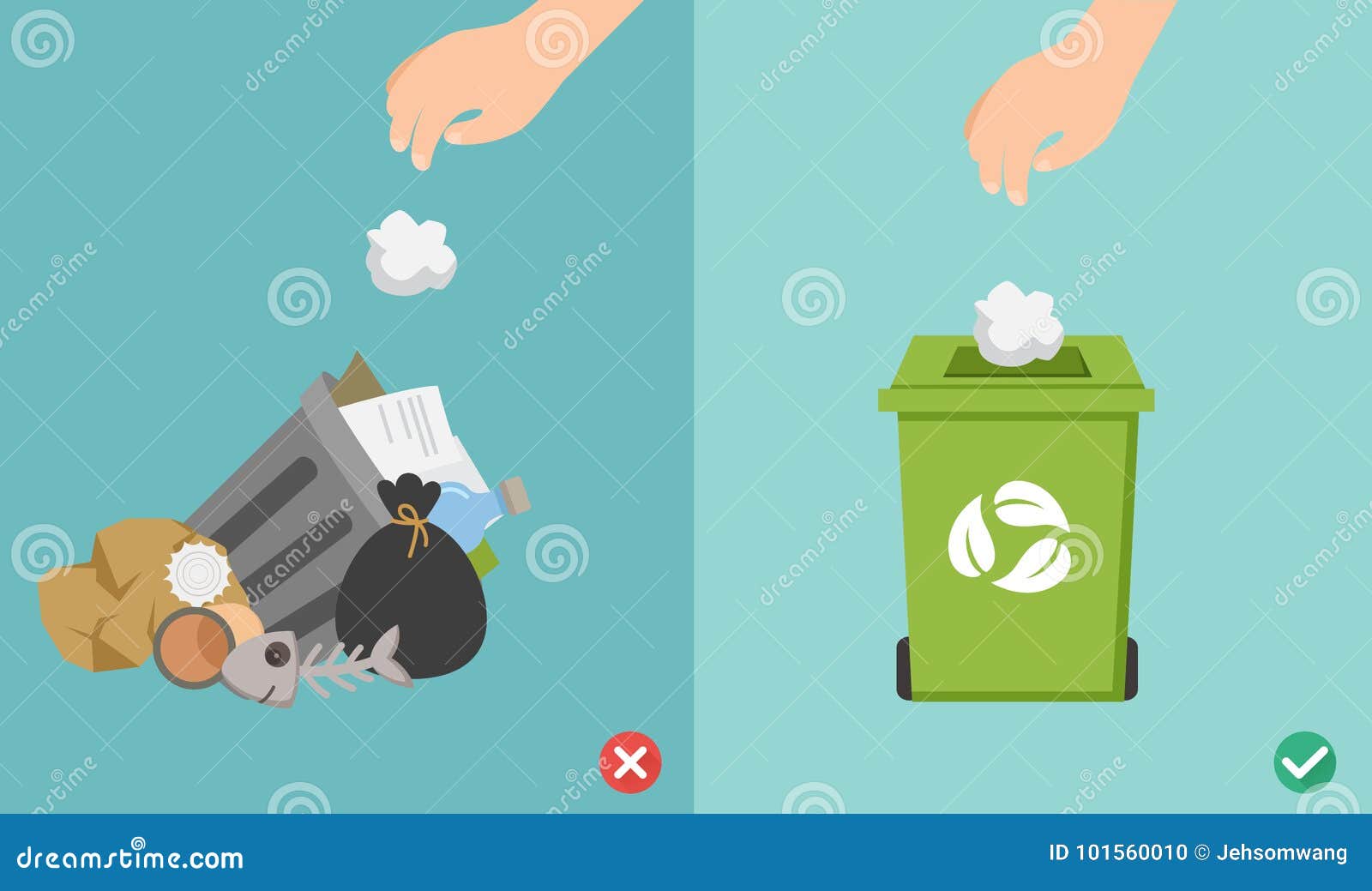 do not throw littering butts on the floor,wrong and right