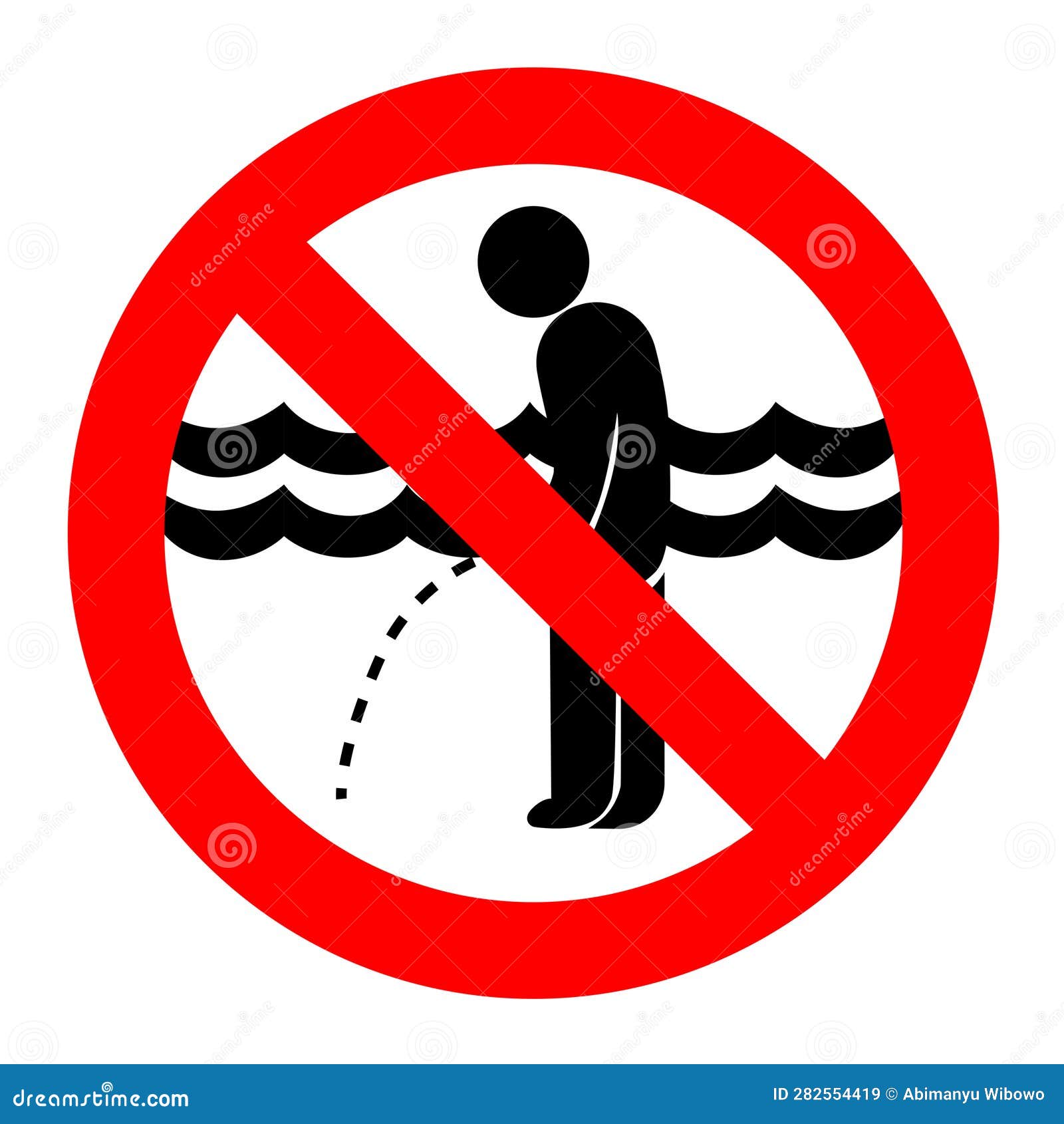 Do Not Urinate in the Pool No in the Swimming Pool No Urinating Stock