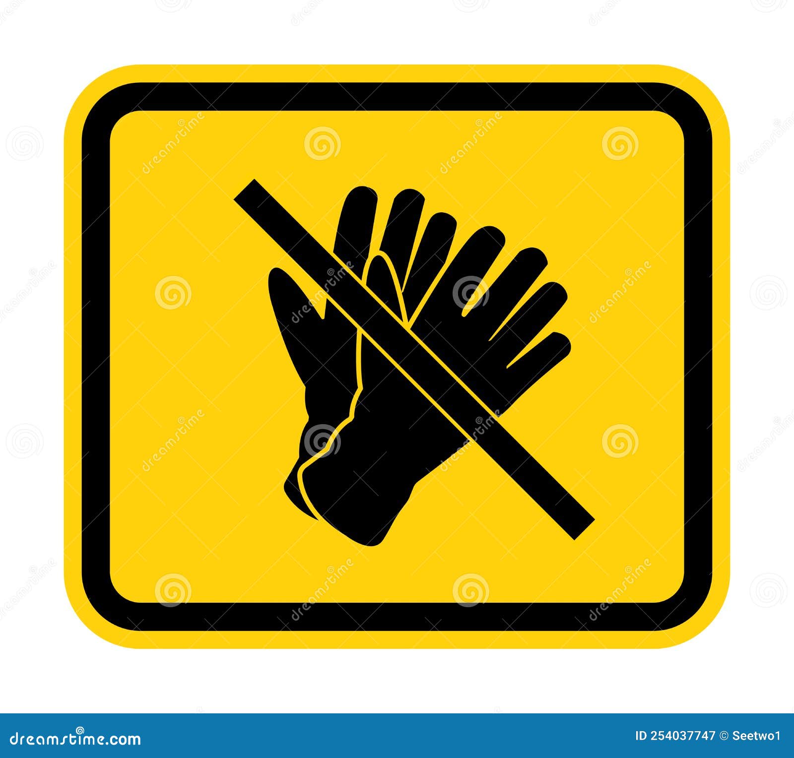Do Not Wear Gloves,Please Take Off the Gloves Stock Vector