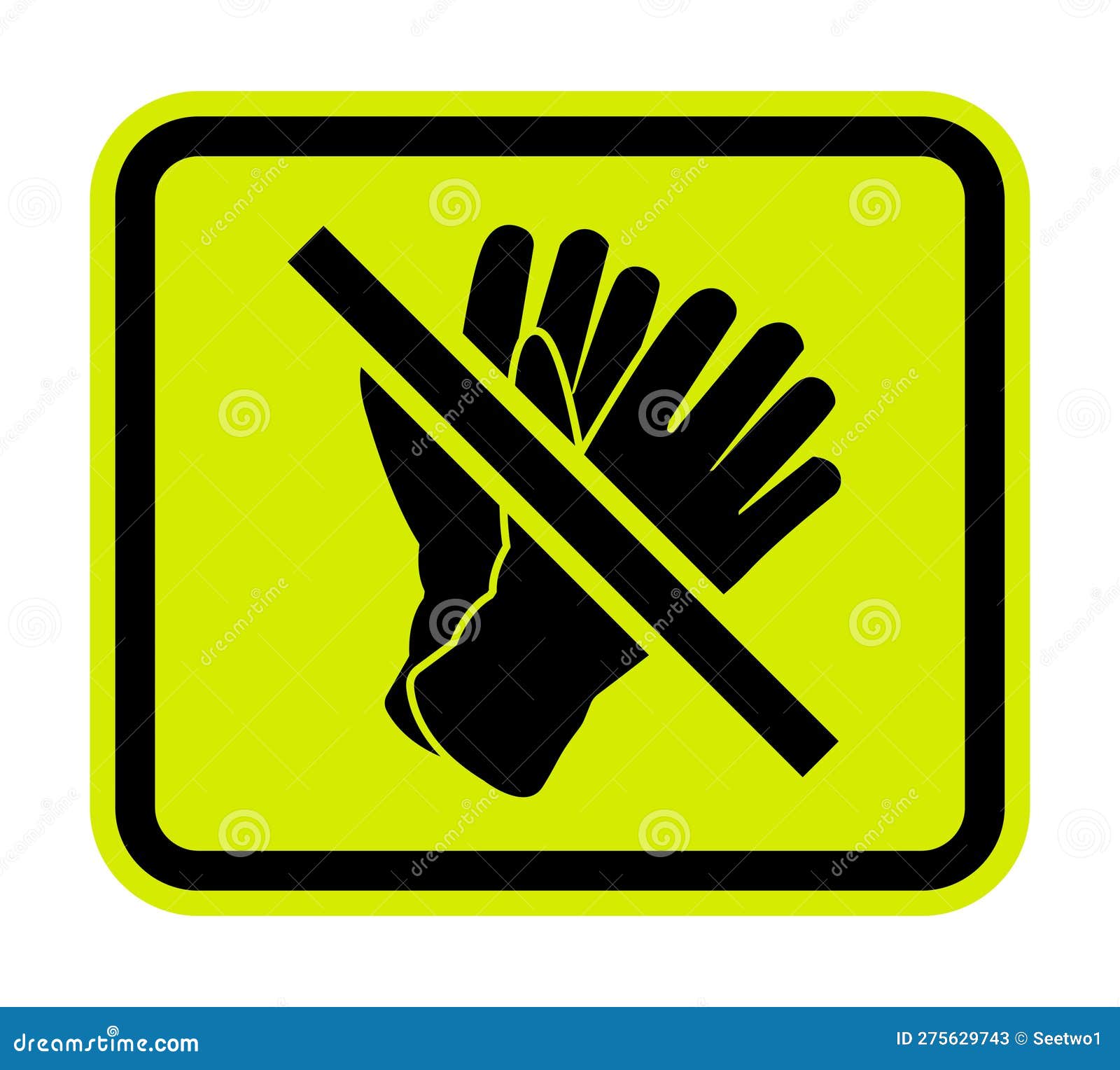 Do Not Wear Gloves,Please Take Off the Gloves Stock Vector