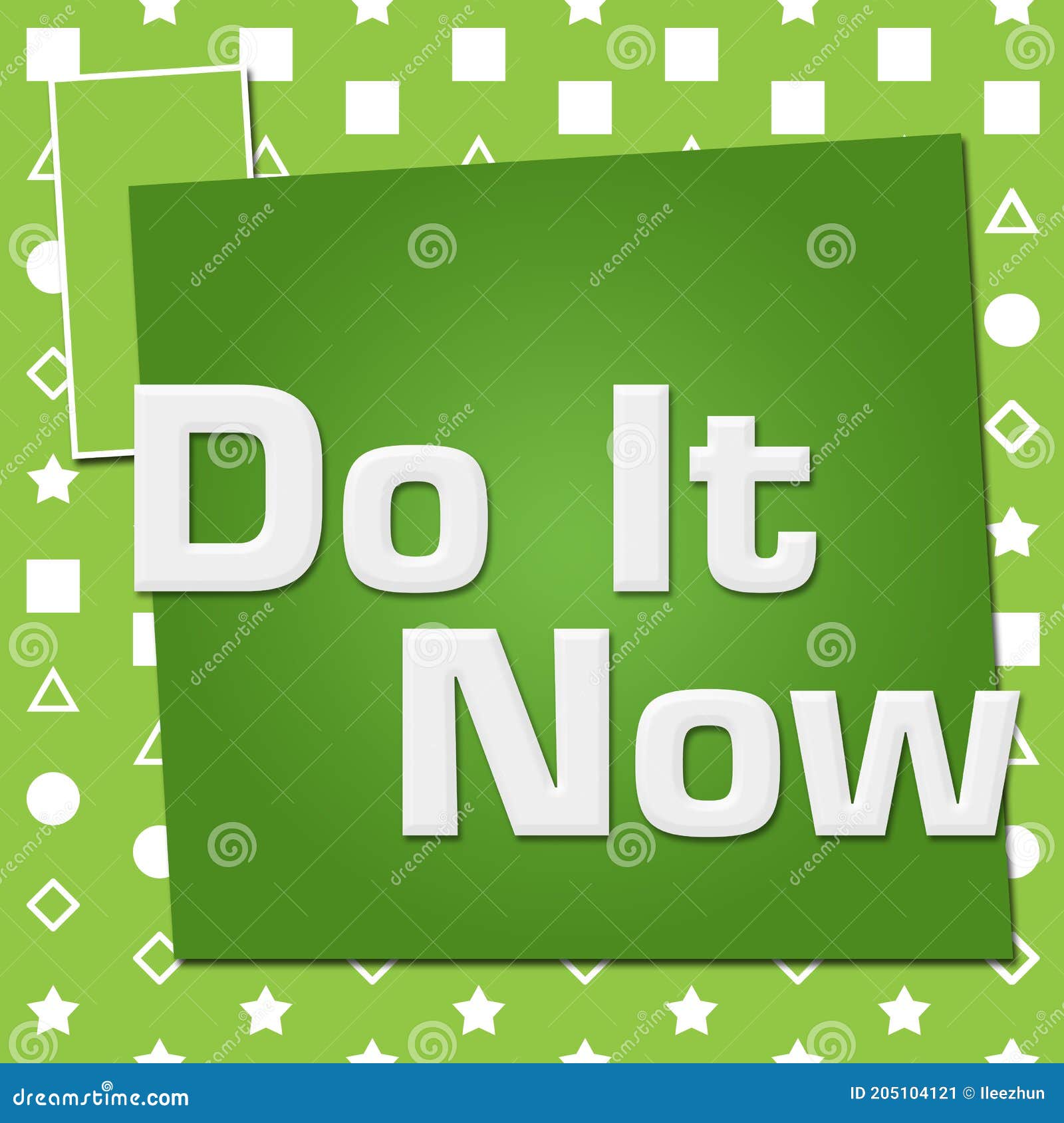 Do It Now Green Basic Symbol Squares Stock Illustration Illustration