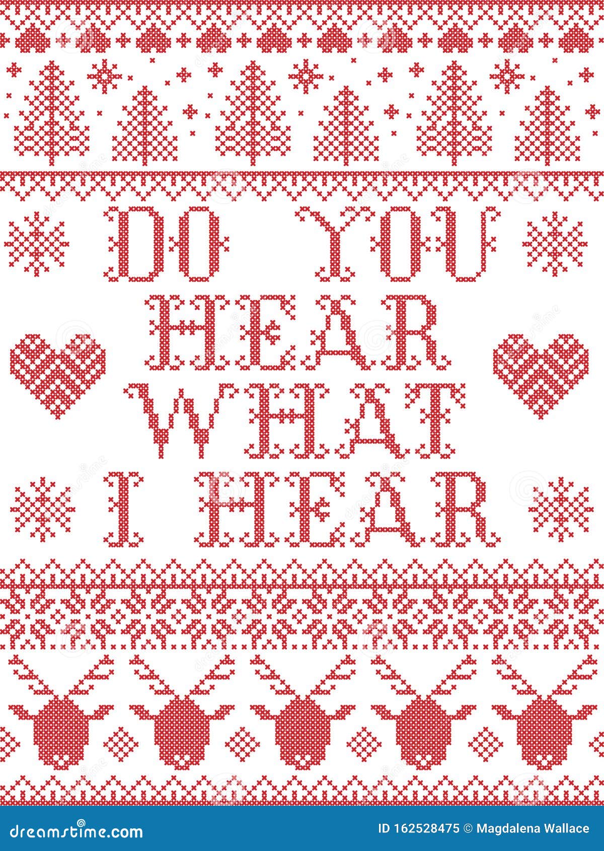 Do You Hear What I Hear Carol Lyrics Christmas Pattern With Scandinavian Nordic Festive Winter ...