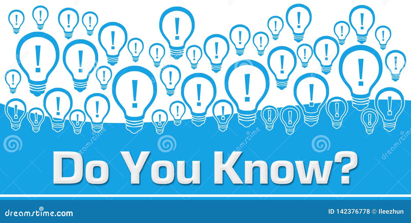 Do You Know Blue Background Bulbs on Top Stock Illustration