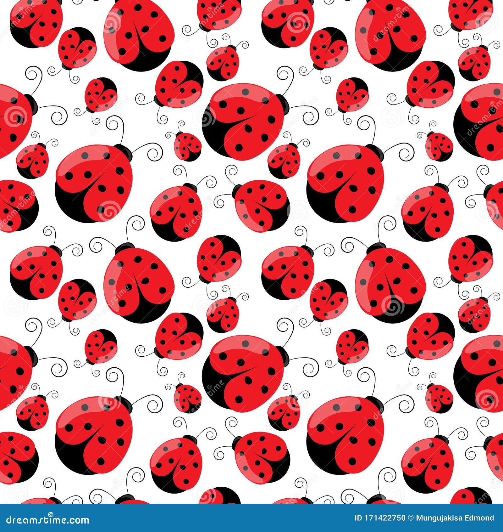 Beautiful, Colorful and Attractive Ladybug Seamless Pattern Stock  Illustration - Illustration of insect, seamless: 171422750