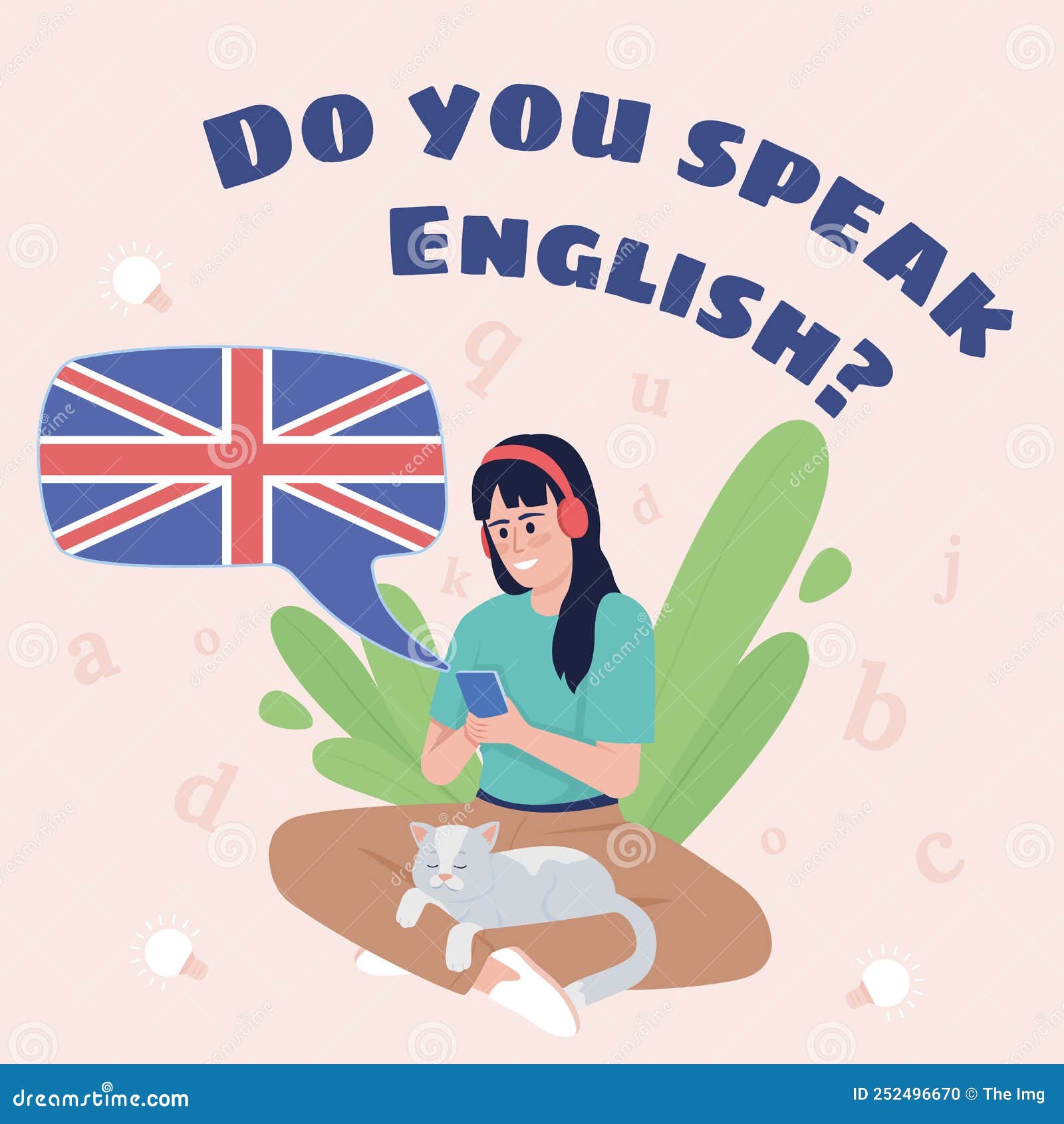 Do You Speak English Card Template Stock Vector Illustration of
