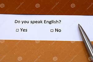 Do You Speak English Yes Or No Language Learning Concept Stock Photo Do You Speak English Yes Or No Language Learning Concept Stock Photo