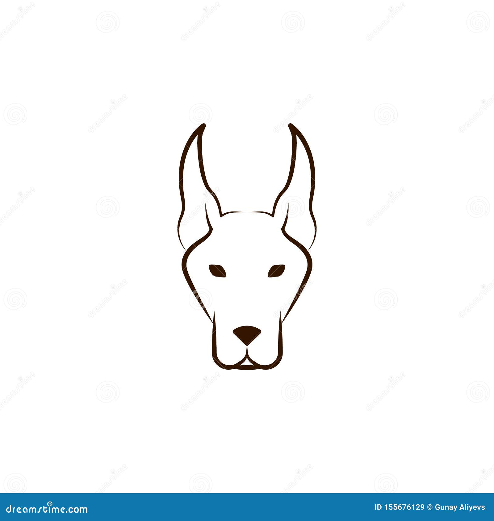 Doberman Icon. One of the Dog Breeds Hand Draw Icon Stock Illustration ...