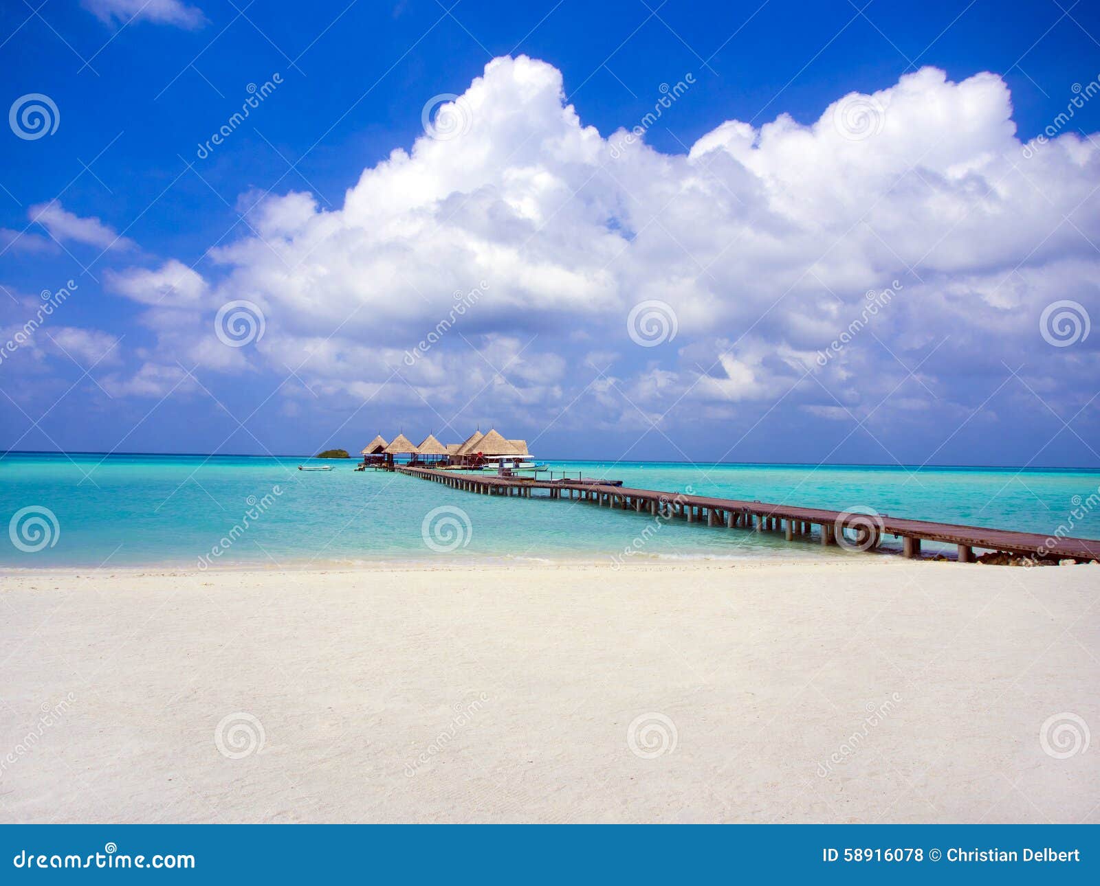 dock on one of the maldive islands