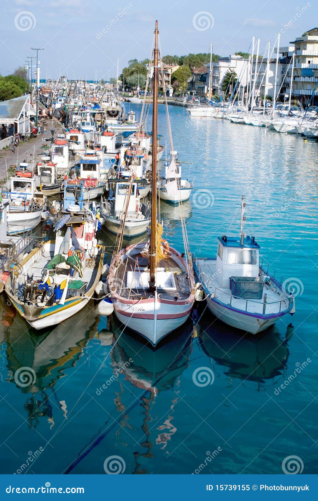 docked boats in rimini