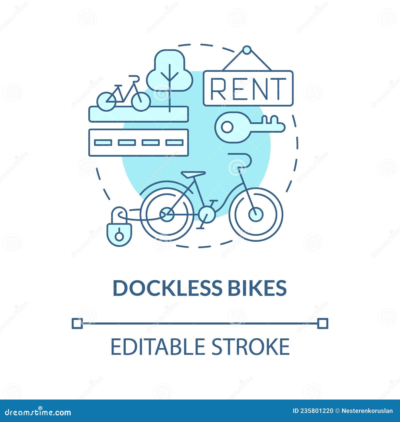 dockless bikes blue concept icon