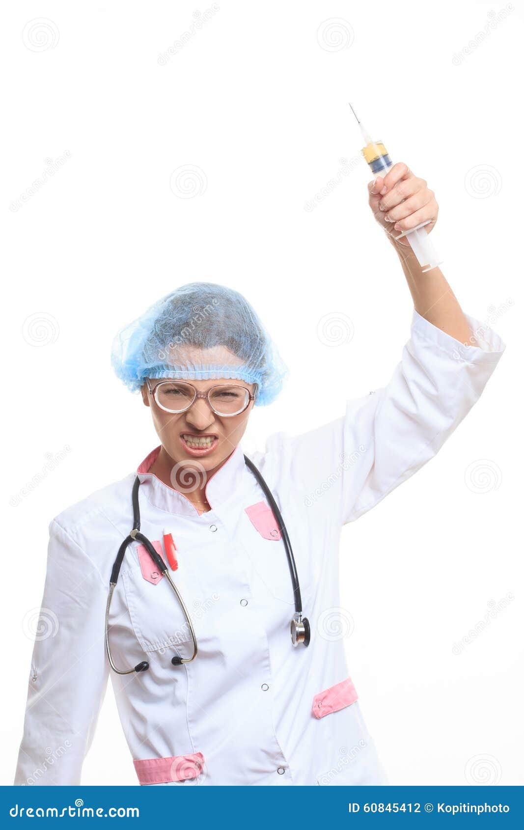 Docteur Mauvais Avec La Grande Seringue Photo stock - Image du injection,  humeur: 60614476