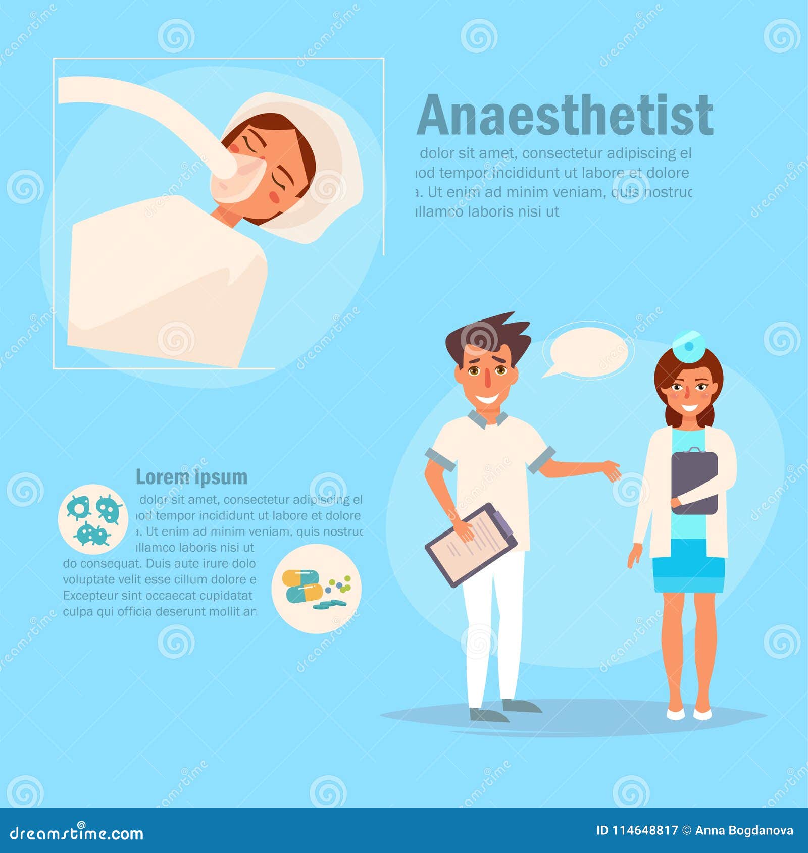 doctor anaesthetist . cartoon.