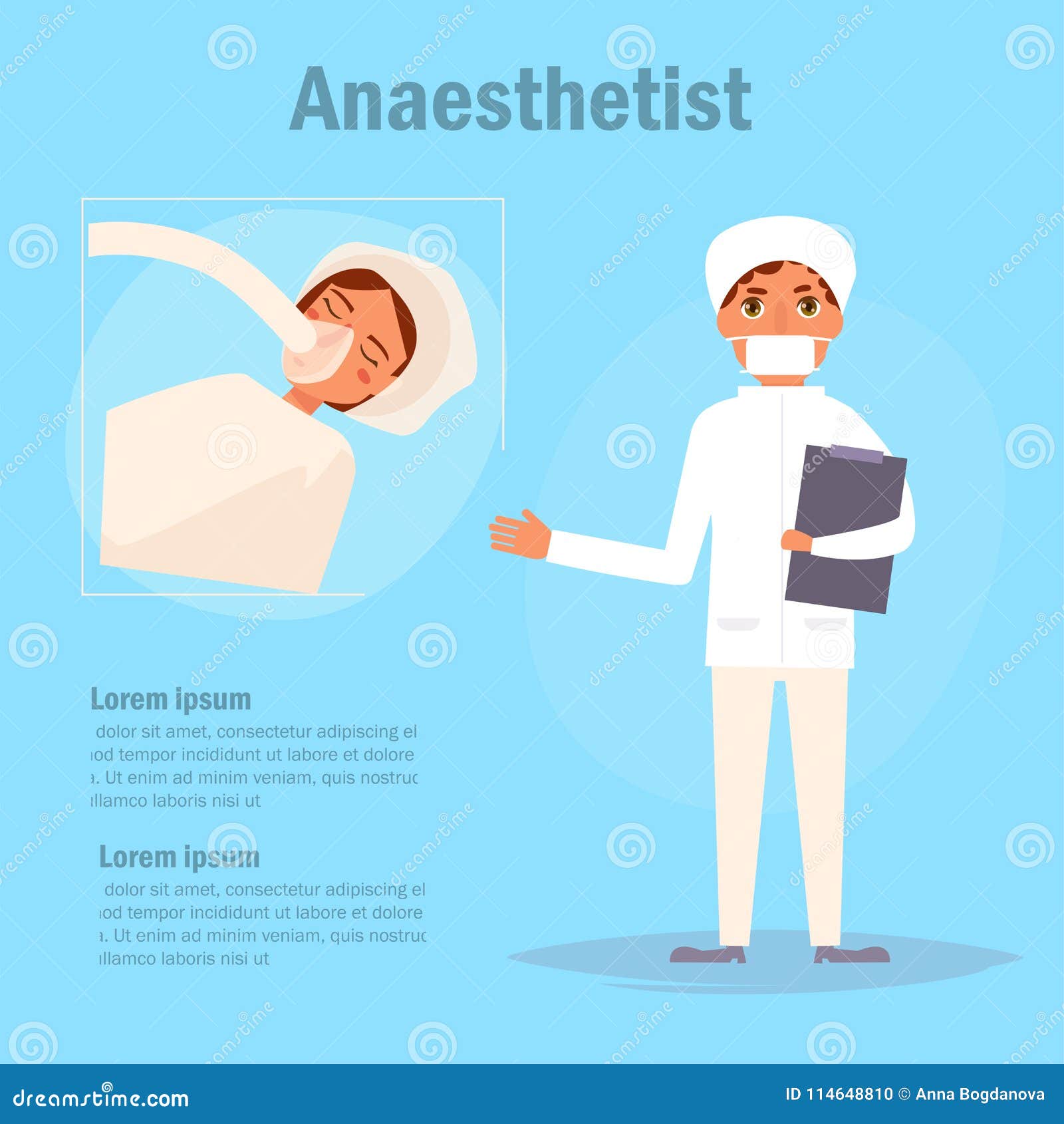 doctor anaesthetist . cartoon.