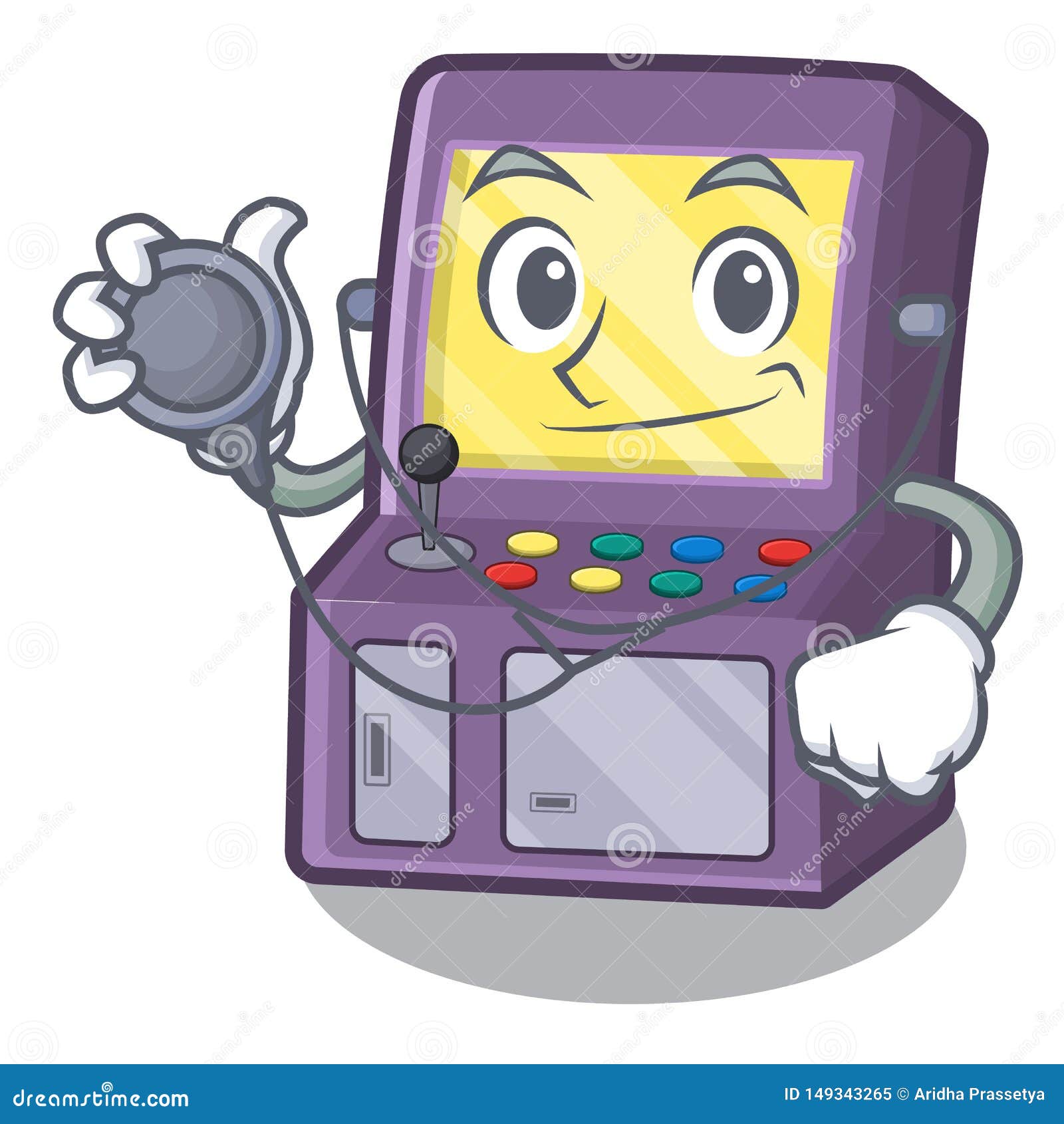 Doctor Arcade Machine Isolated with the Character Stock Vector ...