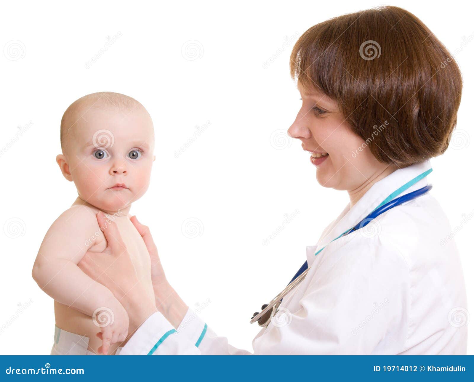 Doctor with a baby stock photo. Image of cute, isolated 19714012