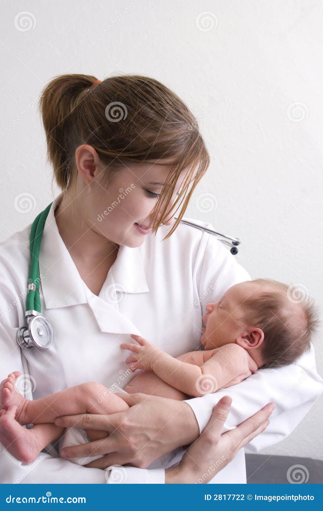 Nurse and newborn baby - Stock Image - C009/1654 - Science Photo