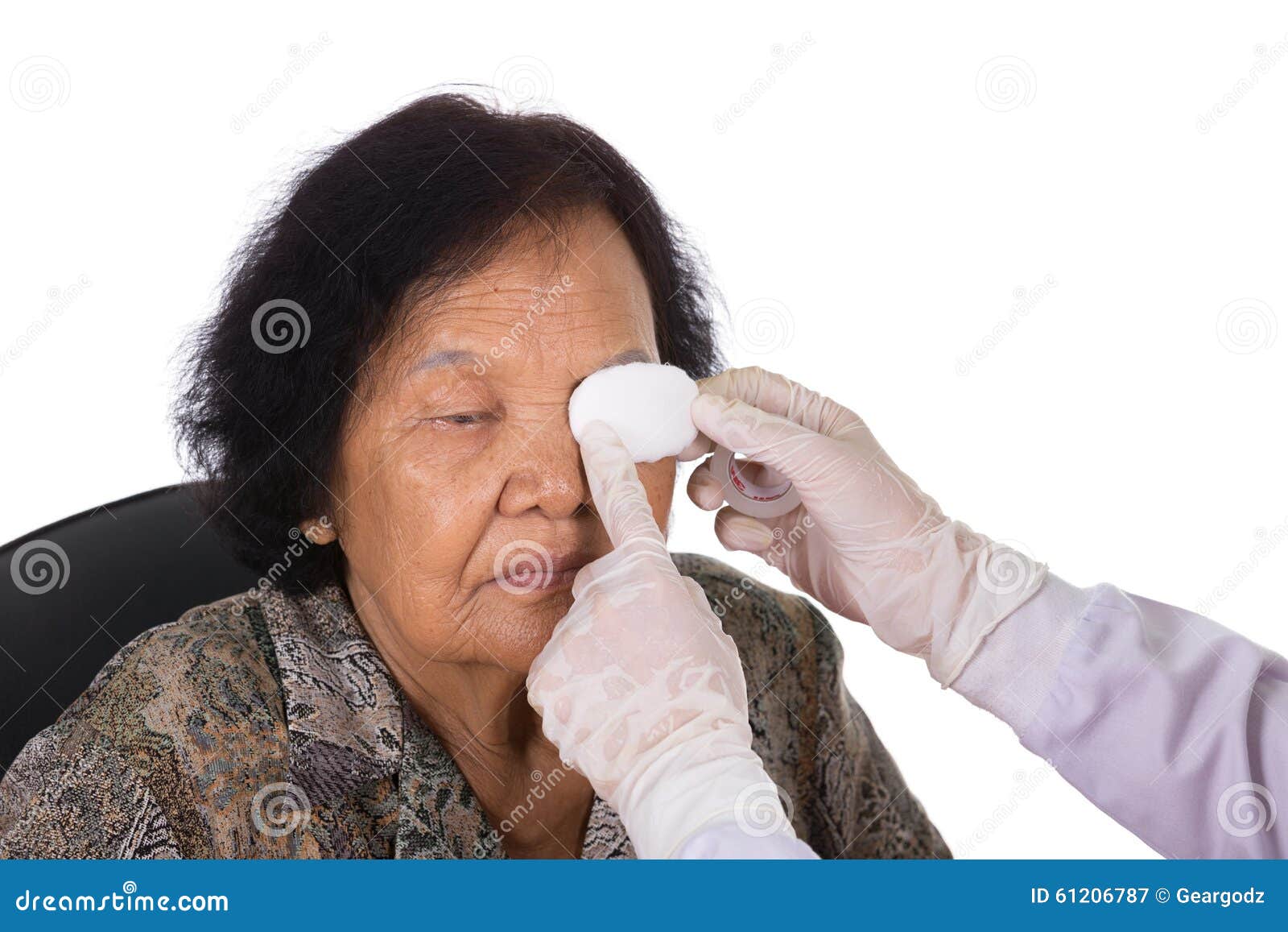 Doctor Bandaging Patient S Eye Stock Image Image of injury