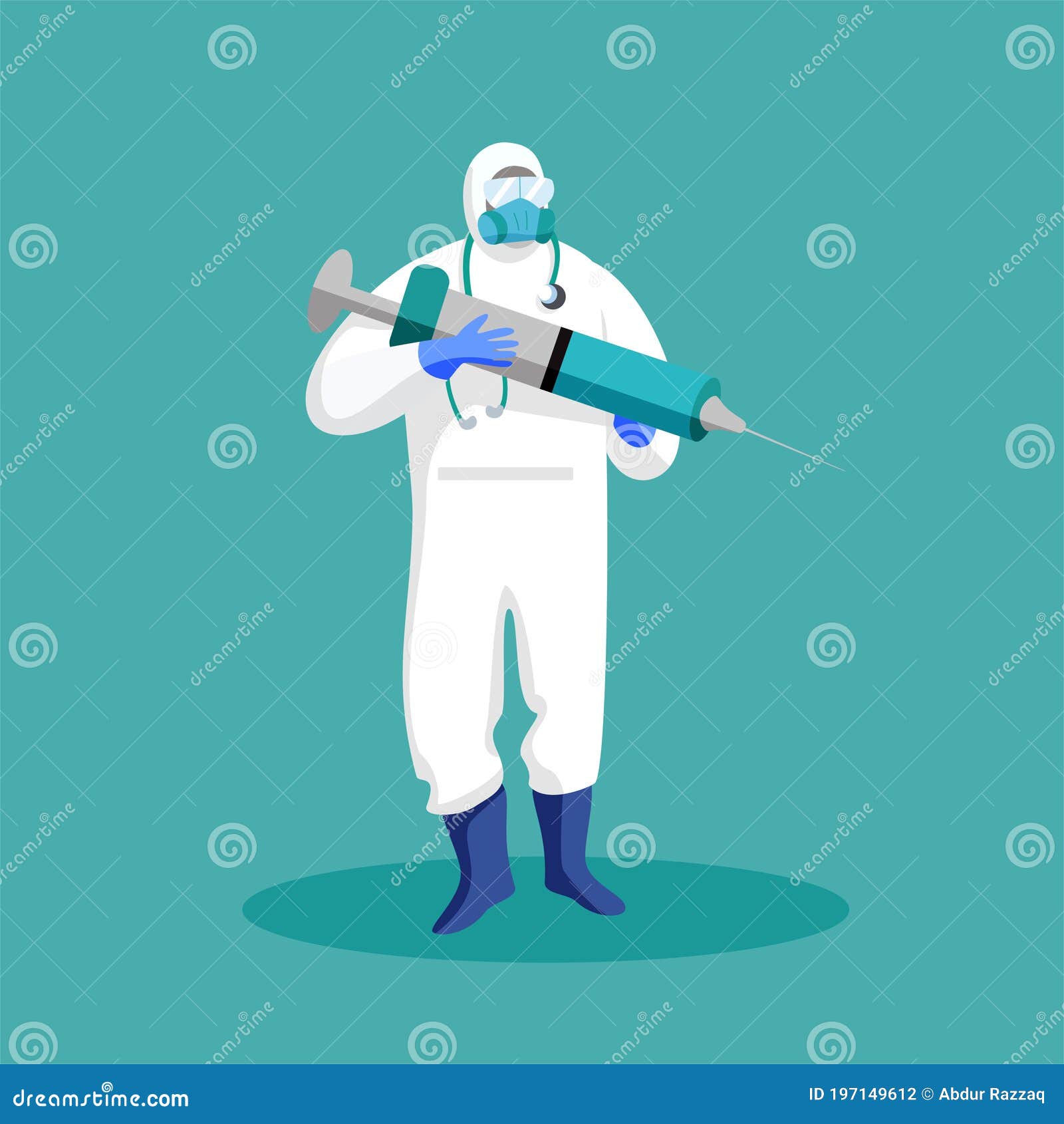 Doctor with Big Injection, Doctor with Huge Syringe, Doctor with Big Injection  Cartoon Vector Illustration, Doctor Holding a Big I Stock Vector -  Illustration of care, clinic: 197149612