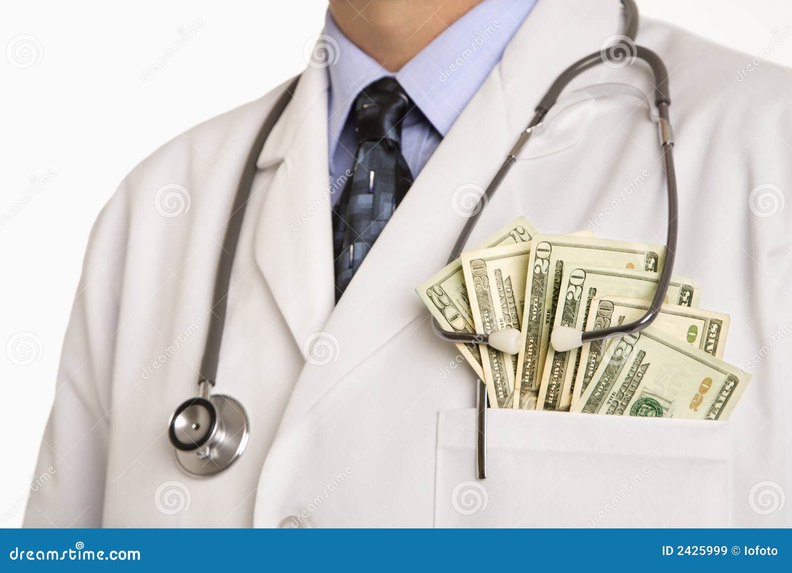 Doctor with cash. stock image. Image of payment, health 2425999