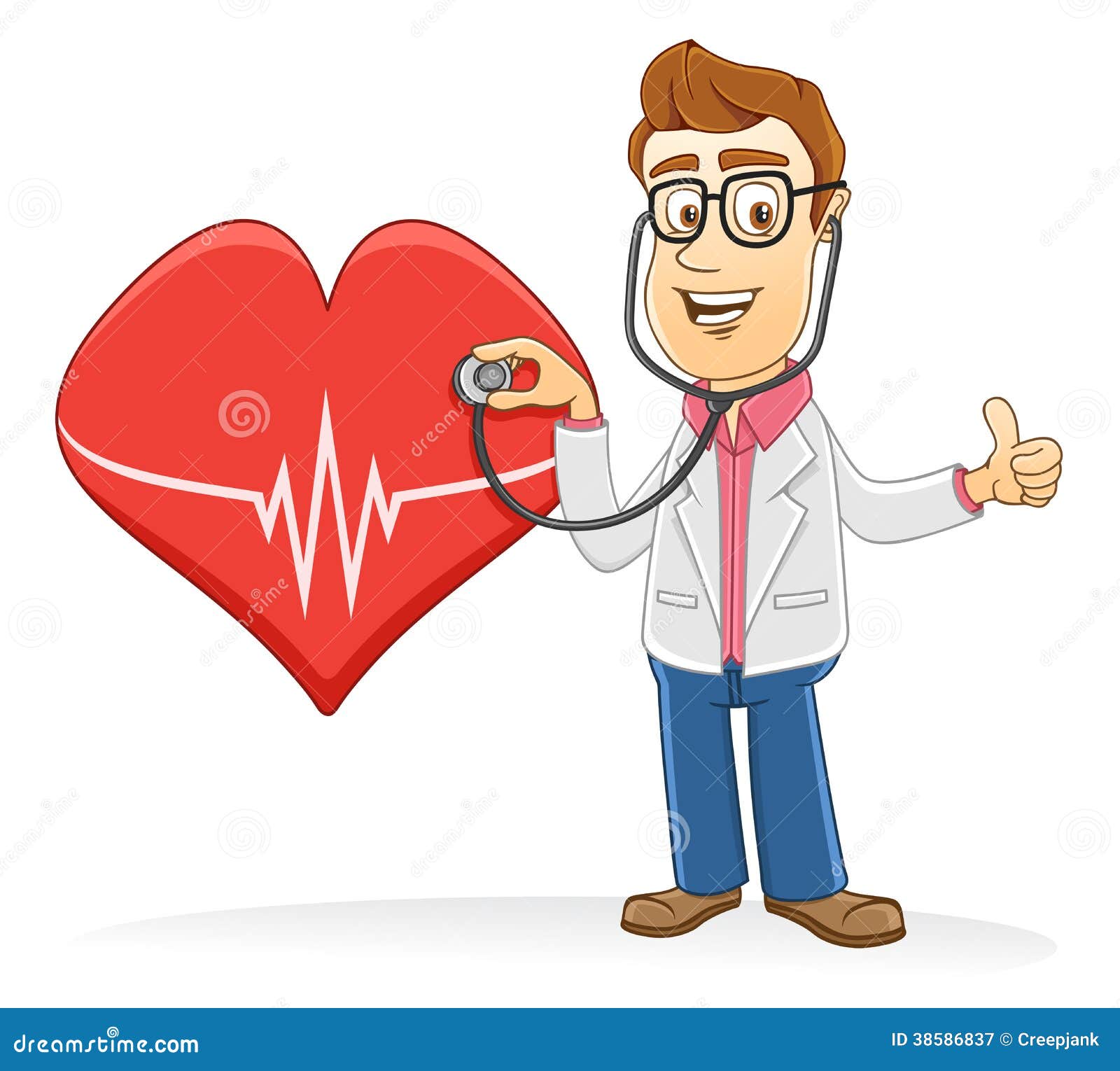 Doctor Check your heart stock vector. Illustration of male 38586837