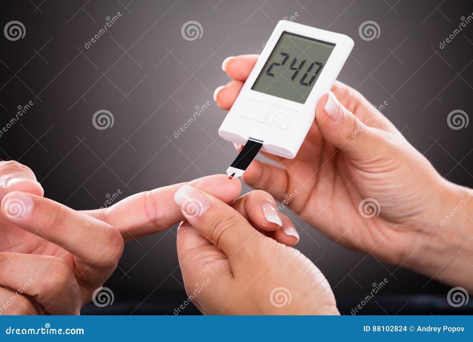 Doctor Checking Patient`s Sugar Level with Stock Photo