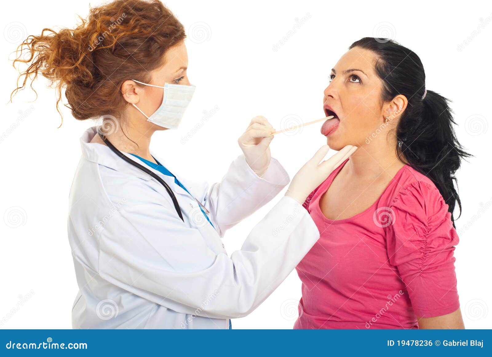 doctor checking for sore throat