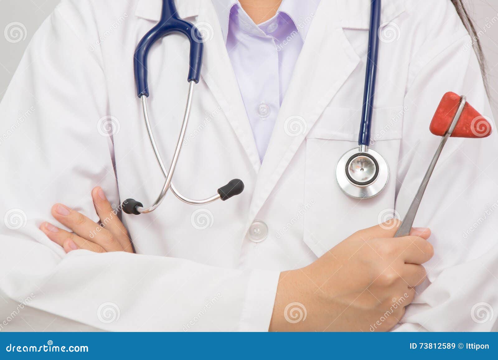 Doctor in Coat Holding a Reflex Hammer Stock Image Image of trust