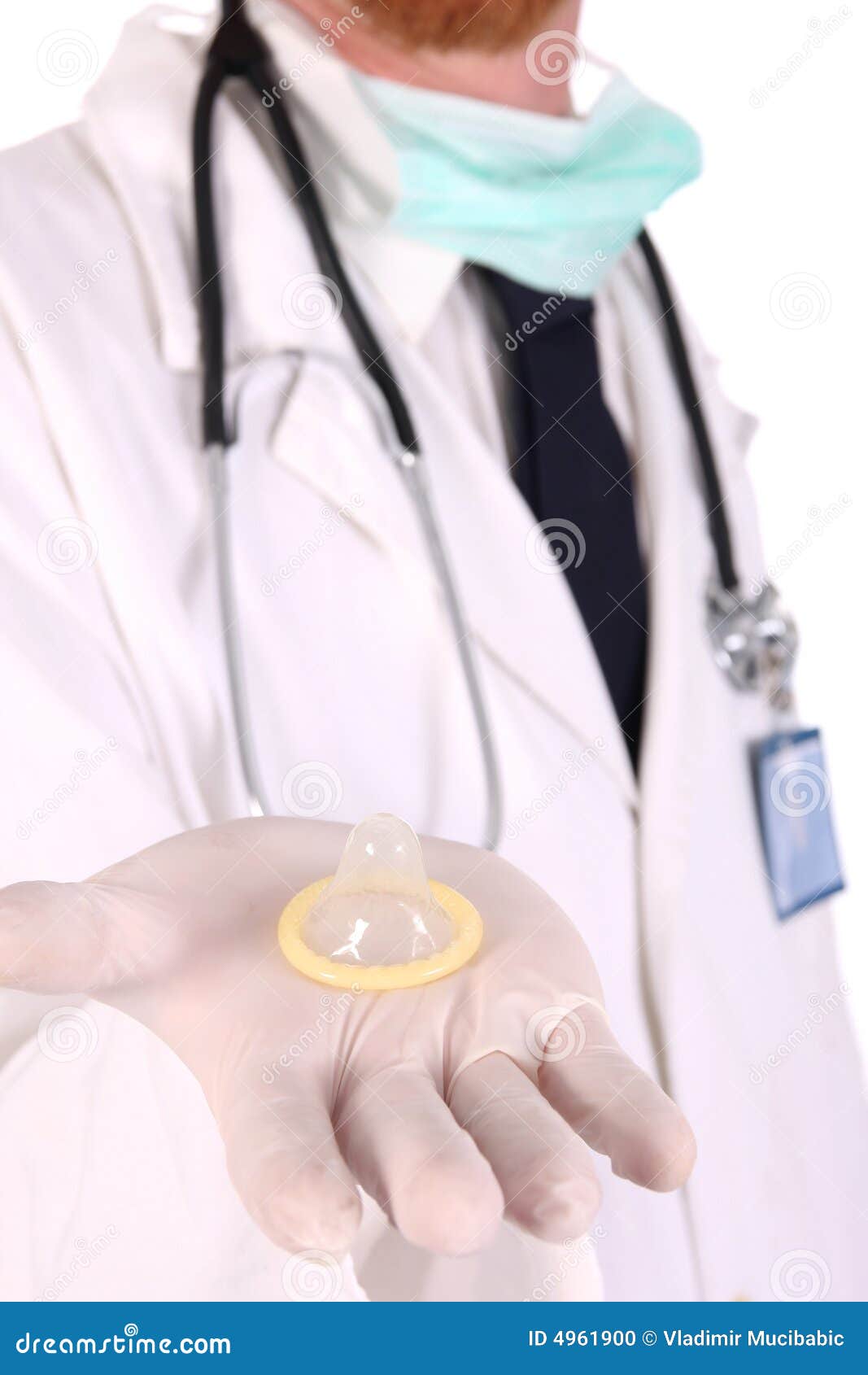 Doctor with condom stock photo. Image of protect, male 4961900